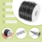 MECCANIXITY 15 Gauge Anodized Aluminum Craft Wire Bendable Bonsai Training Wire 223 Feet 1.5mm for Sculpting Crafts Wreath Floral Beading Jewelry Making, Black