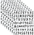 Outus 576 Pieces 8 Sheets Letters Stickers Self Adhesive Vinyl Letter Alphabet Number Stickers Mailbox Numbers Sticker, Decals for Classroom Decor, Sign, Door(Black,1 Inch)