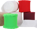 TONIFUL 4 Rolls Silk Chiffon Ribbon 1-1/2 Inch x 22 Yards, Bright Red and Green Handmade Fringe Silk Ribbon Set for Gift Wrapping Flowral Bouquets Crafts Christmas Wreath Elf-Themed Party Decoration