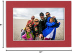 Pack of 25 Acid Free 8x10 Mats Bevel Cut for 5x8 Photos - Deep Red Precut Matboards With Backing Boards and Clear Photo Mat Bags For Pictures, Photos, Framing - 4-ply Thickness