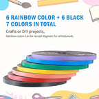 12 Rolls Magnetic Tape Roll Thin Strips, 1/4 Inch x 33 Feet Magnetic Board Dividers Whiteboard Graphic Decorative Tape Marking Line for Classroom Office Art Accessories