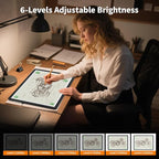 Elice Magnetic A4 Light Board with Bag for Diamond Painting, Tracing LED Light Box with Side Buttons, Super Bright Diamond Art Light Pad, Light Table for Drawing, Sketching, Weeding Vinyl - Black