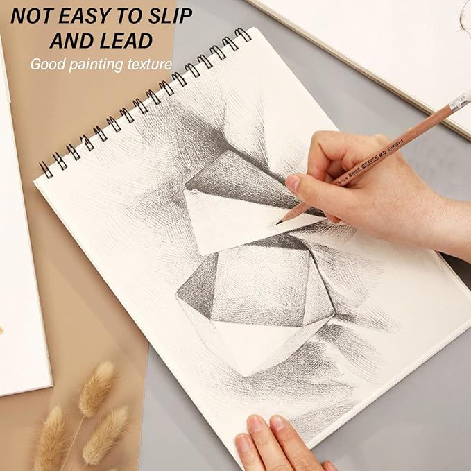 Cabreche Sketch Book Top Spiral Bound Sketch Pad, 9 x 12 inch,100GSM Thick Paper,50 Sheets 100 Pages,Art Sketchbook Artistic Aesthetic Writing Drawing Paper for Girls Women Cool Little Specter-Black