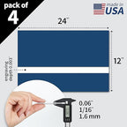 Trotec TroLase | 12"x24"x1/16", 4 Pcs | Sapphire/White | 2 Ply | Modified Acrylic | Laser Engraving Double Color Plastic Sheet | Engraving Blanks for Laser, Saw, Guillotine | Made in USA