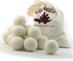 Woolbuddy Felt Balls – 20pcs Large 2.7” White Wool Pom Poms with Drawstring Bag – White Felt Balls for Crafts, DIY Garland, Christmas Ornaments, Needle Felting Projects