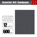 600 Grit Sandpaper, Wet Dry Sandpaper for Wood Metal Hand Sander Sand Paper Sandpaper Sheets Sandpaper Set Cut for Use 9"" x 11""/12 Sheets