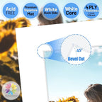Mat Board Center, Pack of 10, 13x19 for 9x15 White Photo Picture Mats - Acid Free, 4-ply Thickness, White Core - for Pictures, Photos, Framing