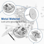 130 Set Pin Backs, Blank Pins Scatter Butterfly Clutch Pin Holder Enamel Pin Locking Backs Tie Tacks Jewelry Pin Backings Clasp for Brooch Lapel Hat Uniform Badges Tie Tack (10mm, Silver)