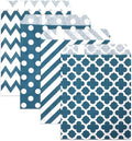 KEYYOOMY 200 Navy Blue Candy Buffet Bags - Small Polka Dot Paper Treat Bags for Wedding & Birthday Party (5x7 inch)