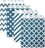 KEYYOOMY 100 Pcs Navy Blue Candy Buffet Bags Small Cookie Bags Polka Dot Paper Treat Bag for Wedding Birthday Party (5 inch x 7 inch)