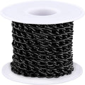 Jishi 16ft Aluminium Curb Chain Roll, Thick Twisted Chain Links, Black Plated Metal Craft Chain Curb Link Chain Spool for Jewelry Making Necklace Bracelet DIY Crafts, Jewelry Making Findings Supplies