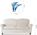 Empire Art Direct Frameless Free Floating Tempered Glass Panel Graphic Wall Art Ready to Hang, 24" x 24", Indigo Calla Lililes, Blue Flower