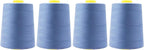 Mandala Crafts 4 Pack of Serger Threads Cones Spools - 20S/2 24000 Yards Polyester Steel Blue Threads for Sergers Machine and Overlock Quilting Sewing Machine