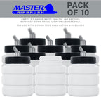 Master Airbrush (Pack of 10) TB-006 Empty 2.7-Ounce (80cc) Plastic Jar Bottles with 30° Down Angle Adaptor Lid Assembly - Fits Dual-Action Siphon Feed Airbrushes, Use with Master, Badger Paasche Iwata