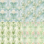 Vintage Green Floral Scrapbook Paper Pad Color Patterned Paper 6×6,24 Sheets Single-Sided Flower Scrapbooking CardStock Papers Pad for Holiday Cardmaking DIY Origami Journaling.