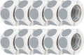 Perco Grey 3-Inch Perforated Circle Dot Sticker Labels — 10 Rolls, 5,000 Round Stickers — with Permanent Adhesive for Moving Boxes, Sale Signage, Displays, Status Messaging—Made in USA