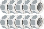 Perco Grey 3-Inch Perforated Circle Dot Sticker Labels — 10 Rolls, 5,000 Round Stickers — with Permanent Adhesive for Moving Boxes, Sale Signage, Displays, Status Messaging—Made in USA