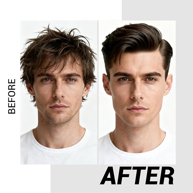 Pomade For Men, Fragrant Strong Hold Hair Clay, Natural Nourishing Hair Wax, Easy Wash Matte Hair Pomade For Men, Suitable For All Hairstyles (1.76 oz + 1.76 oz Replacement)