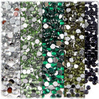 The Crafts Outlet 5-PK Set (7,200-Piece), Round 3mm Rhinestones, Flatback, Gray Tones