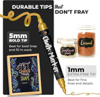 Chalkola Dual Tip Liquid Chalk Markers for Blackboard (10 Metallic Colors, 1mm+5mm Fine, Bold) - Dry Erase Marker Pens for Chalkboards Signs, Car Windows, Glass, Mirrors - Erasable Chalkboard Markers