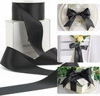 HUIHUANG Black Ribbon 2 inch Double Face Satin Ribbon Black Fabric Ribbon for Crafts, Gift Wrapping, Gift Basket Decor, Flower Bouquet Wrap, Wedding Bridal Shower Decor, Hair Bows -25 Yards/Roll