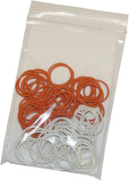 (100 Pack) Soft Stitch Ring Markers, Orange & White (Large Size for Needle Sizes 17-35, Includes 2 Colors, for Knitting/Crochet/etc)