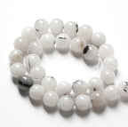 45pcs 8mm Natural Black Rutilated Quartz Crystal Jade Stone Beads for Jewelry Making Energy Healing Power Stone Beads DIY Bracelet Necklace Accessories 15" (8mm, Black Rutilated Quartz Jade)