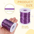 uxcell 16 Gauge / 1.5mm Anodized Aluminum Wire for Jewelry Craft Making, 102 Feet Bendable Flexible Wire for DIY Home Decor Gardening Sculpture, Purple