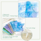 Color of The World Scrapbook Paper Set, 96 PCS Dual Material Craft Paper for Journaling, DIY Collage, Card Making, Scrapbooking – 4 Aesthetic Styles: Starry, Nature, Vintage & Pastel