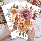 GLOBLELAND 4 Sheets Pink Vintage Bouquet Rub on Transfer for Furniture 11.8x5.9inch Flowers and Plants Rub on Transfer Sticker Daisy UV Self Adhesive Decals Wall Art Craft for Home Decor