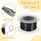 uxcell 20 Gauge / 0.8mm Anodized Aluminum Wire for Jewelry Craft Making, 102 Feet Bendable Flexible Wire for DIY Home Decor Gardening Sculpture, Black