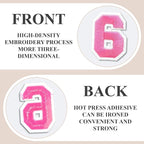Letter and Number Iron On Patches, A-Z Alphabet and Numbers 0-9 Embroidery Applique Patch, DIY Decorative Heat Press Patches for Clothing Jeans Jackets Backpacks Hats (Pink 72 Pcs)