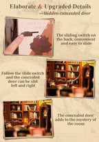 CUTEBEE Book Nook Kit - DIY Miniature House Dollhouse Kit for Adult and Teens, Booknook Bookshelf Decor Alley Model Build with LED Light, Gifts for Family and Friends