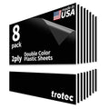 Trotec TroLase | 12"x12"x1/8", 8 Pcs | Black/White | 2 Ply | Modified Acrylic | Laser Engraving Double Color Plastic Sheet | Engraving Blanks for Laser, Saw, Guillotine | Made in USA