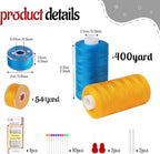 184 Pcs 80 Color Thread for Sewing Machine, 500 Yard Sewing Machine Thread & Prewound Bobbins Size A, Sewing Threads for Sewing Machine Hand DIY Beginners, Stitching, Home