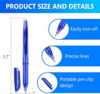 12pcs Heat Erasable Pens for Fabric Marking - Quilting, Sewing, DIY Dressmaking, Tailors Chalk