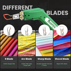 Huanyu Electric Hot Knife Rope Cutter Fabric Cutting Tool Kit 4 Blades Pro Fabric Cutting 600° C Heat Cutter 100W Heat Sealer for Sponge Cloth Board Webbing Continuous Working