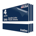 Trotec TroLase | 12"x20"x1/16", 4 Pcs | Light Blue/White | 2 Ply | Modified Acrylic | Laser Engraving Double Color Plastic Sheet | Engraving Blanks for Laser, Saw, Guillotine | Made in USA
