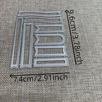 Lapoo 3D Backgrounds Frame Metal Cutting Die for Scrapbooking, New Cutting Dies DIY Album Card Making Decor Paper Craft Metal Die Cuts Party Wedding Decorations (Text Box 3.8 x 2.9 in)