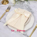 LaRibbons 1 Inch 50 Yard Double Faced Satin Ribbon,Nude Beige Satin Craft Fabric Ribbon for Gift Wrapping Floral Bouquets Wedding Party Decoration