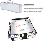 ERLLE - 106 Rummy Tiles Game Set with Aluminum Case. Deluxe Rummy Cube Game for Adults & Families, Includes 4 Anti-Skid Racks, Dice. Travel Board Game for 2-4 Players, Colorful Melamine Tiles.