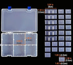 Qualsen Plastic Organizer Storage Box with Adjustable Dividers, Fishing Tackle Box and Bead Organizer Box for Jewelry, Beads, Earrings, Tools, Fishing Hooks, and Small Accessories（34 Grid x 3）
