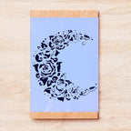 TIAMECH A4 Reusable Moon Flower Stencil for Painting - Rose Crescent Layering Template, DIY Wall Art, Wood Furniture, Scrapbook & Crafts (8.3x11.7inch)