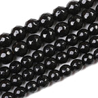 90pcs 4mm Natural Faceted Black Agate Stone Beads for Jewelry Making Energy Healing Beads DIY Bracelet Necklace Accessories 15" (4mm, Faceted Black Agate)
