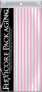 Flexicore Packaging Light Pink Pin Stripe Print Gift Wrap Tissue Paper Size: 15 Inch X 20 Inch | Count: 100 Sheets | Color: Light Pink Pin Stripe