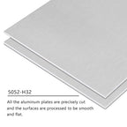 5052 H32 Aluminum Sheet Metal 12 x 12 x 1/8 (0.125”) Inch Flat Plain Aluminum Plate Covered with Protective Film, Rectangle 3MM Aluminum Metal Plate for Crafting, Industry