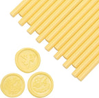 Yoption 15 Pieces Light Yellow Glue Gun Sealing Wax Sticks for Wax Seal Stamp, Great for Wedding Invitations, Envelopes, Cards, Christmas Gift Ideas, Wine Packages (Light Yellow)