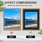 15 Pack 20x16 Black Picture Mats, Frame Mattes for 11x14 Pictures Display Photo Frame Mat Core Bevel Cut Mat Board Show Kit for Photos, Prints, Artworks