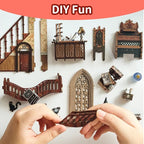 DIY Book Nook Kit,New DIY Dollhouse Booknook Bookshelf Insert Decor,3D Wooden Puzzles with LED,Book Nook Miniature Kit,Birthday Easter Home Decor for Teens Adult-Magic World