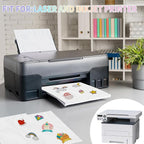 20 Sheets Holographic Sticker Paper,8.5x11 Inch Clear Printable Vinyl Sticker Papers,Self-Adhesive Waterproof for Inkjet/Laser Printer（Clear）